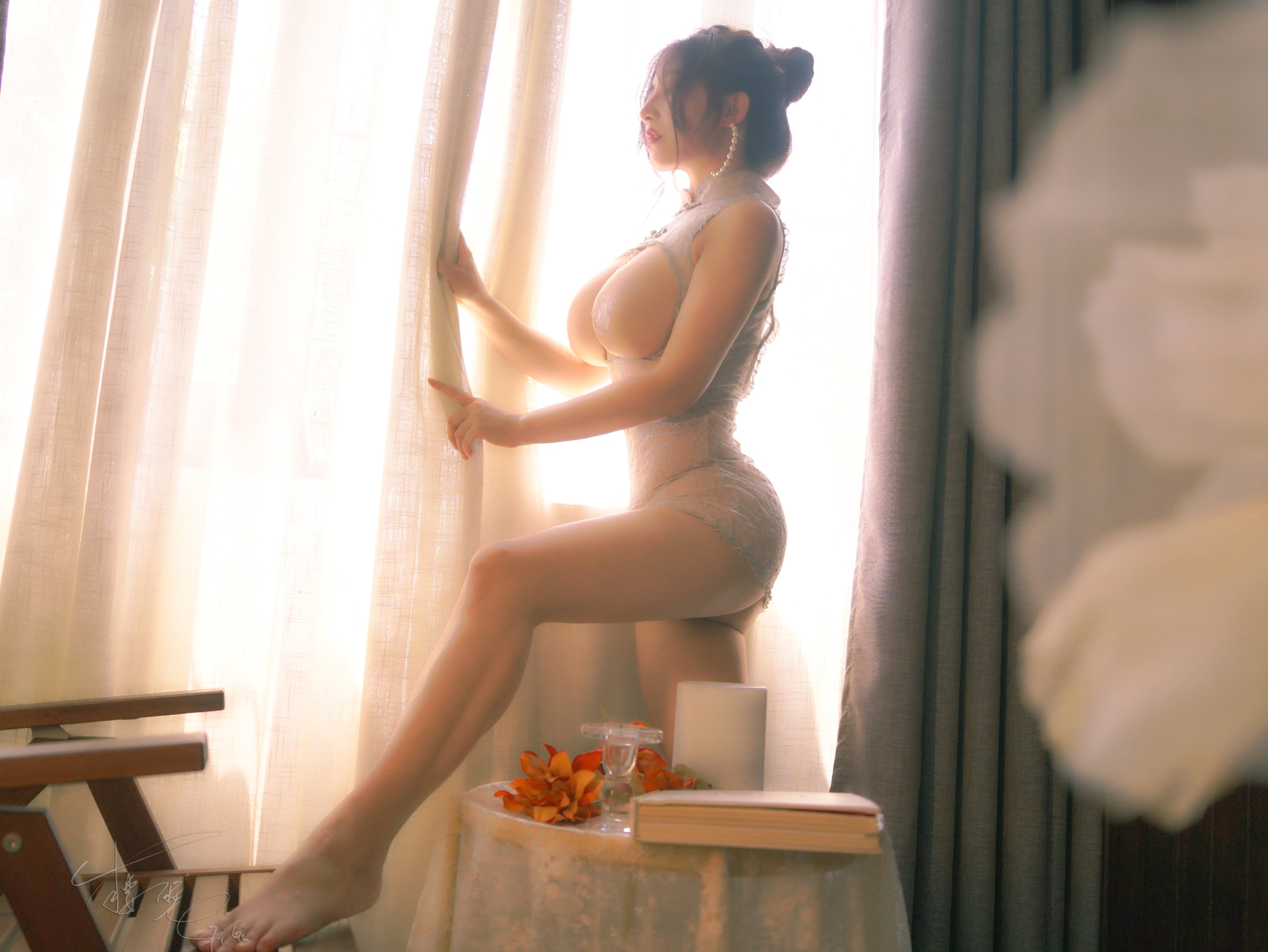 图片[1]-樱晚gigi – NO.045 粉丝群收费写真45-拂动了水的窗纱[20P]-XikXak